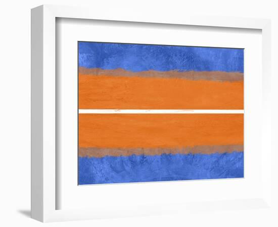 Blue and Orange Abstract Theme 4-NaxArt-Framed Art Print