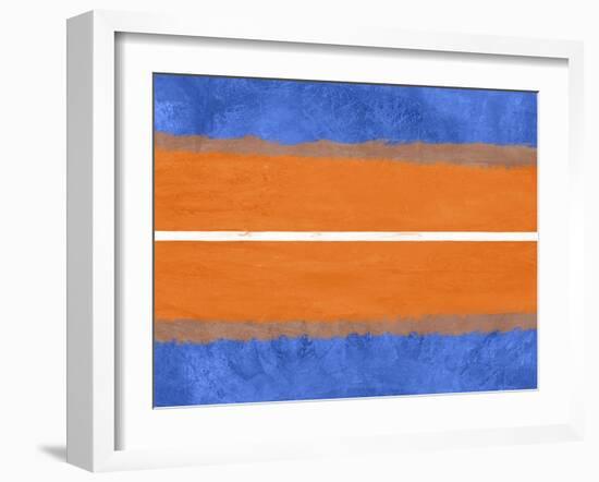 Blue and Orange Abstract Theme 4-NaxArt-Framed Art Print