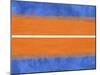 Blue and Orange Abstract Theme 4-NaxArt-Mounted Art Print