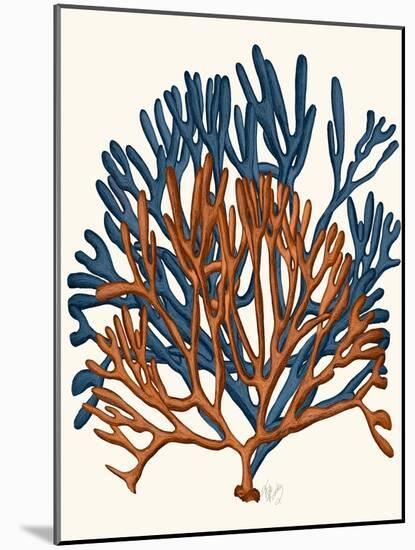 Blue and Orange Corals a-Fab Funky-Mounted Art Print