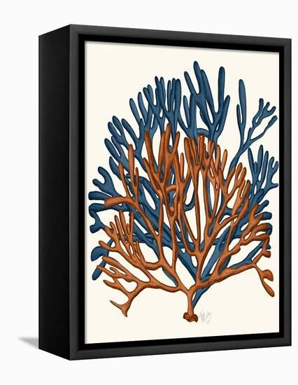Blue and Orange Corals a-Fab Funky-Framed Stretched Canvas