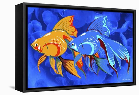 Blue And Orange Fish-Ata Alishahi-Framed Premier Image Canvas