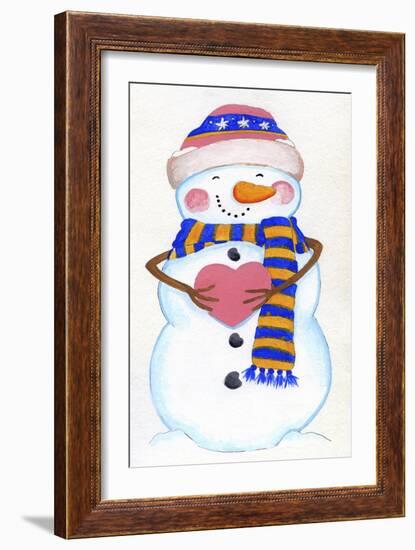 Blue and Orange Striped-Valarie Wade-Framed Giclee Print