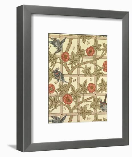 Blue and Orange Trellis Wallpaper Design, 1864-William Morris-Framed Giclee Print