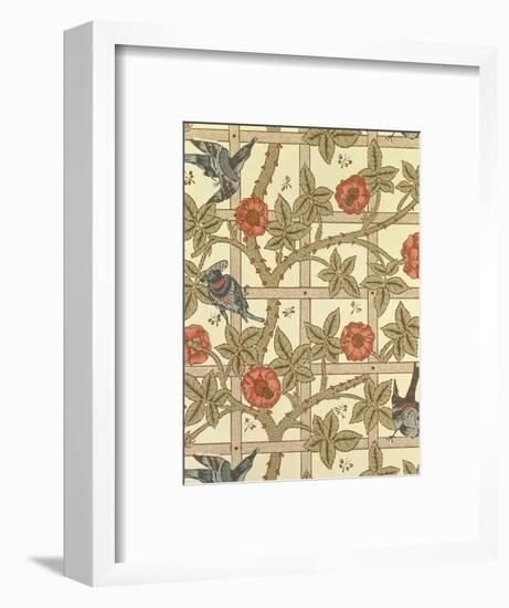 Blue and Orange Trellis Wallpaper Design, 1864-William Morris-Framed Giclee Print