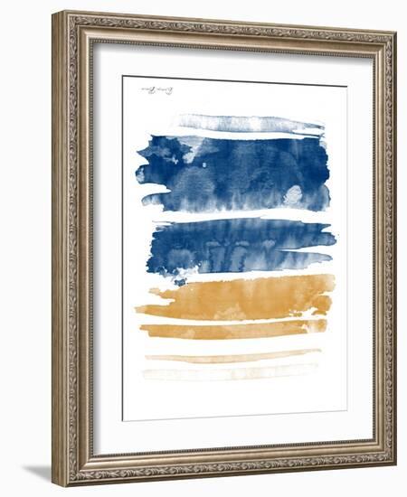 Blue and Orange Watercolor 3-Denise Brown-Framed Art Print