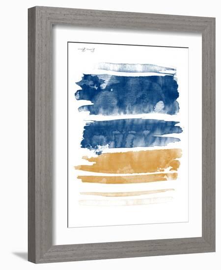 Blue and Orange Watercolor 3-Denise Brown-Framed Art Print