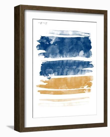 Blue and Orange Watercolor 3-Denise Brown-Framed Art Print