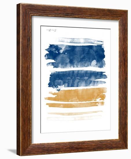 Blue and Orange Watercolor 3-Denise Brown-Framed Art Print