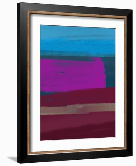 Blue and Purple Abstract-Hallie Clausen-Framed Art Print