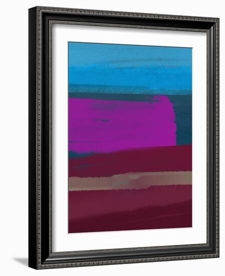 Blue and Purple Abstract-Hallie Clausen-Framed Art Print
