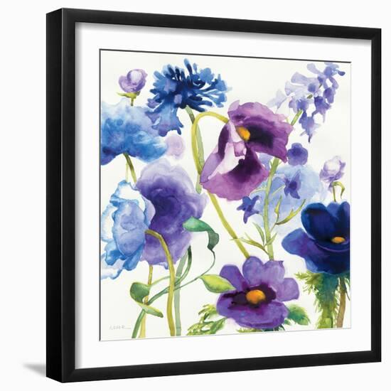 Blue and Purple Mixed Garden I-Novak Shirley-Framed Art Print