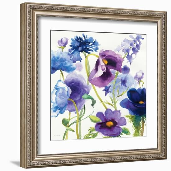 Blue and Purple Mixed Garden I-Novak Shirley-Framed Art Print