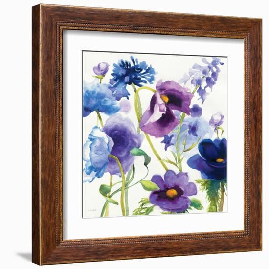 Blue and Purple Mixed Garden I-Novak Shirley-Framed Art Print