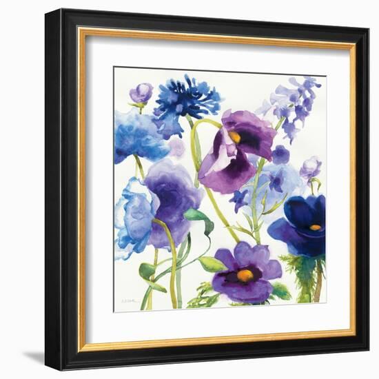 Blue and Purple Mixed Garden I-Novak Shirley-Framed Art Print