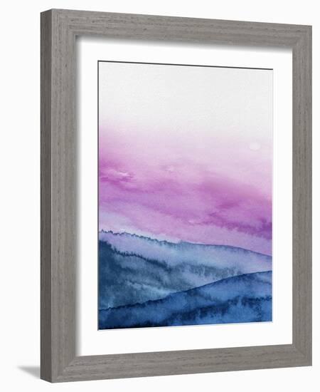 Blue and Purple Mountains-Hallie Clausen-Framed Art Print