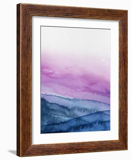 Blue and Purple Mountains-Hallie Clausen-Framed Art Print