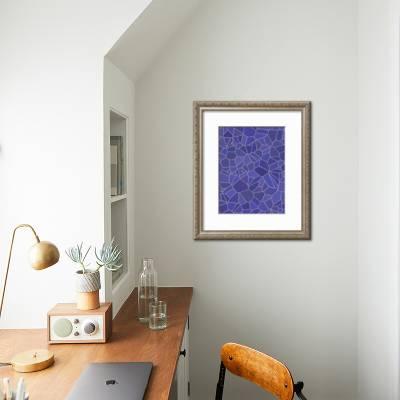 Blue And Purple Rustic Mosaic Tile Pattern Art Print Sfinks Art Com