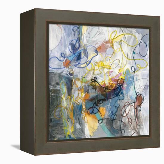 Blue and Sienna Abstract-Danhui Nai-Framed Stretched Canvas