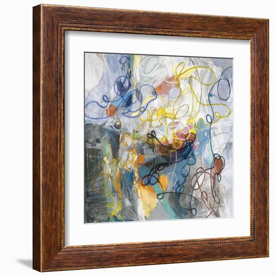 Blue and Sienna Abstract-Danhui Nai-Framed Art Print
