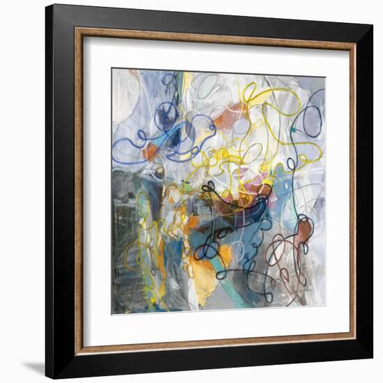 Blue and Sienna Abstract-Danhui Nai-Framed Art Print