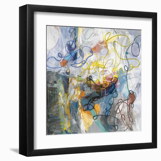 Blue and Sienna Abstract-Danhui Nai-Framed Art Print