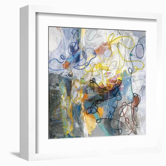 Blue and Sienna Abstract-Danhui Nai-Framed Art Print