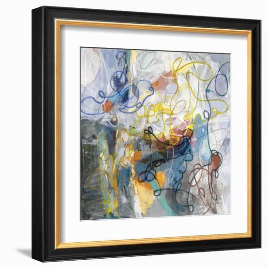 Blue and Sienna Abstract-Danhui Nai-Framed Art Print