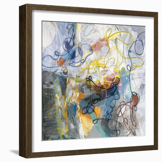 Blue and Sienna Abstract-Danhui Nai-Framed Art Print