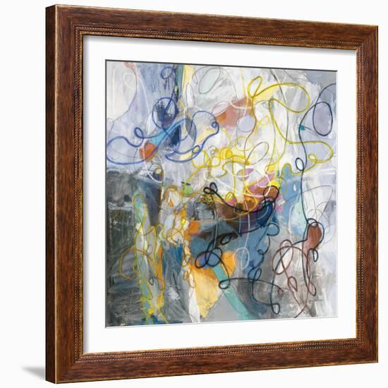 Blue and Sienna Abstract-Danhui Nai-Framed Art Print