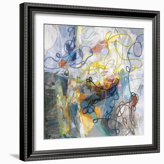 Blue and Sienna Abstract-Danhui Nai-Framed Art Print