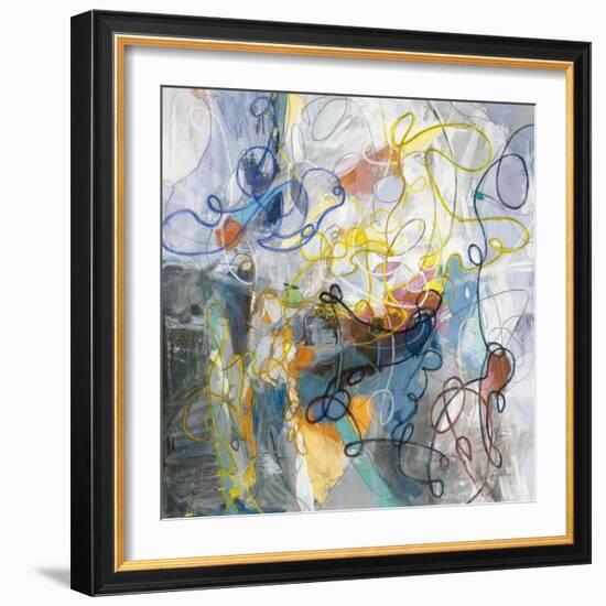 Blue and Sienna Abstract-Danhui Nai-Framed Art Print