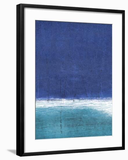 Blue and Turquoise Abstract Art Painting-null-Framed Art Print