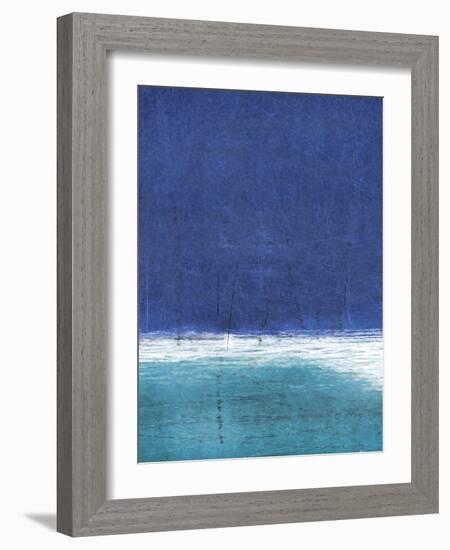 Blue and Turquoise Abstract Art Painting-null-Framed Art Print