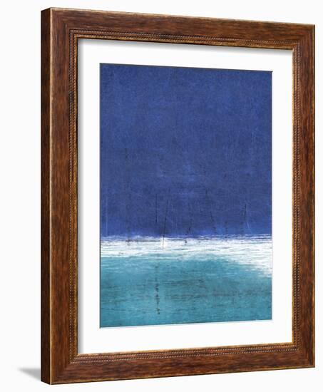 Blue and Turquoise Abstract Art Painting-null-Framed Art Print