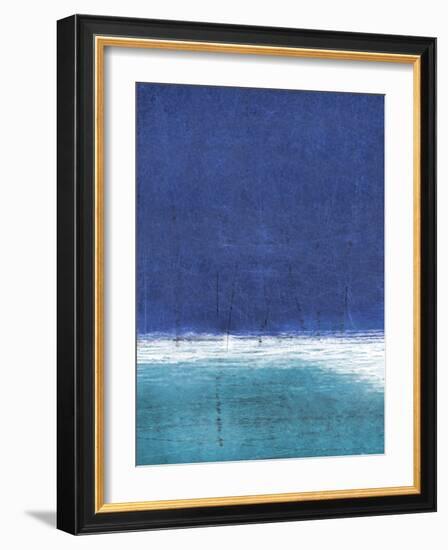 Blue and Turquoise Abstract Art Painting-null-Framed Art Print