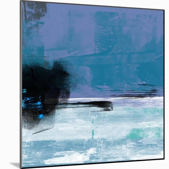 Blue and White Abstract Composition II-Alma Levine-Mounted Art Print