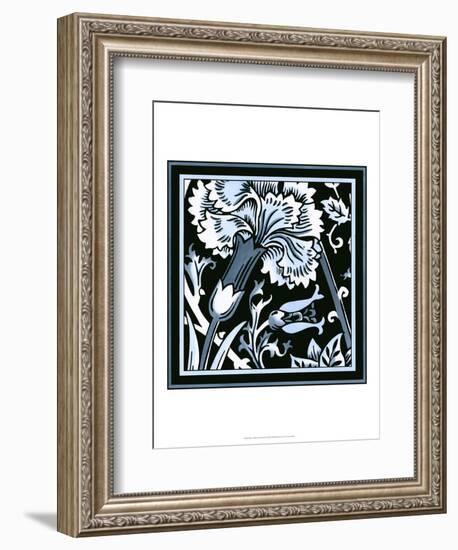 Blue and White Floral Motif I-Vision Studio-Framed Art Print