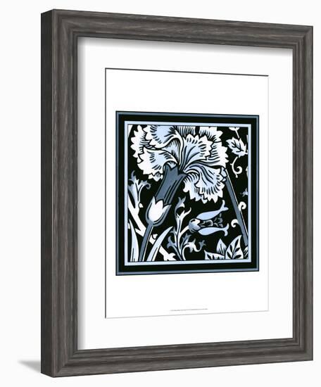 Blue and White Floral Motif I-Vision Studio-Framed Art Print