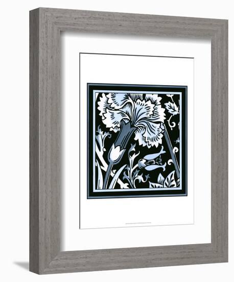 Blue and White Floral Motif I-Vision Studio-Framed Art Print