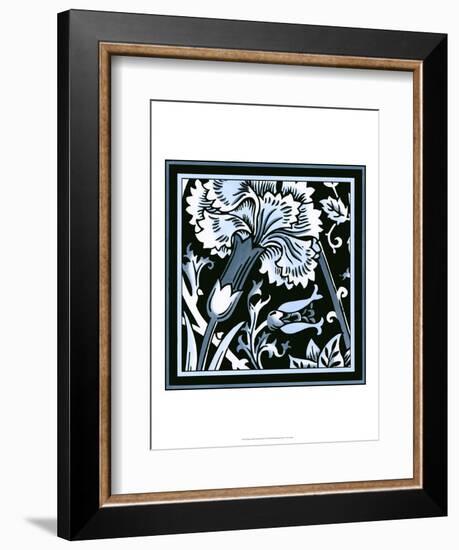 Blue and White Floral Motif I-Vision Studio-Framed Art Print