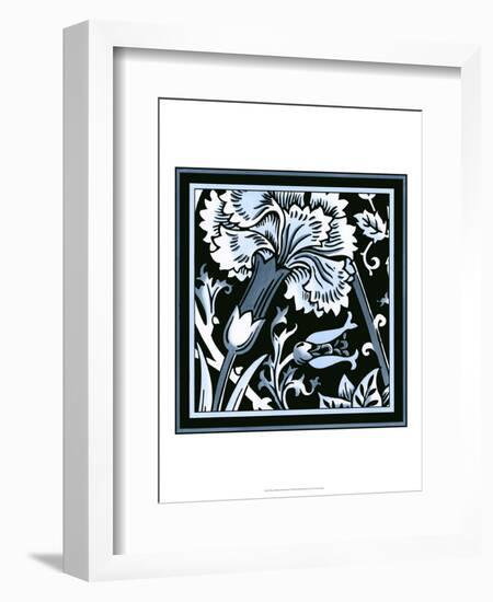 Blue and White Floral Motif I-Vision Studio-Framed Art Print