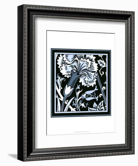 Blue and White Floral Motif I-Vision Studio-Framed Art Print