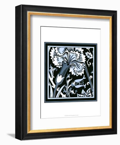 Blue and White Floral Motif I-Vision Studio-Framed Art Print