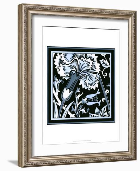 Blue and White Floral Motif I-Vision Studio-Framed Art Print