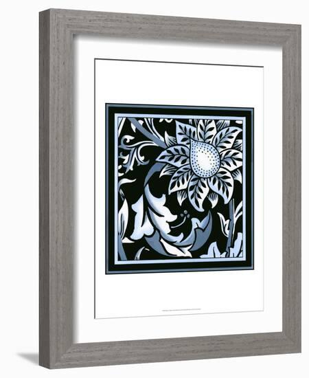 Blue and White Floral Motif II-Vision Studio-Framed Art Print