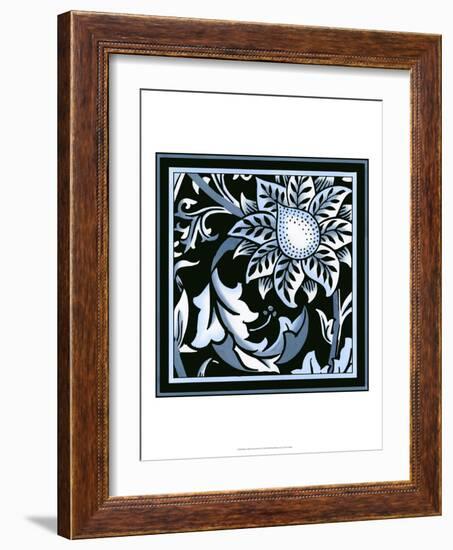 Blue and White Floral Motif II-Vision Studio-Framed Art Print