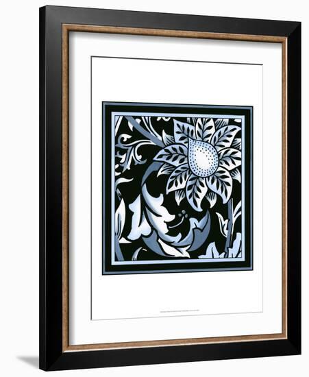 Blue and White Floral Motif II-Vision Studio-Framed Art Print