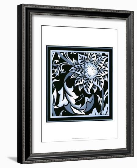 Blue and White Floral Motif II-Vision Studio-Framed Art Print