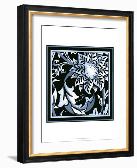 Blue and White Floral Motif II-Vision Studio-Framed Art Print